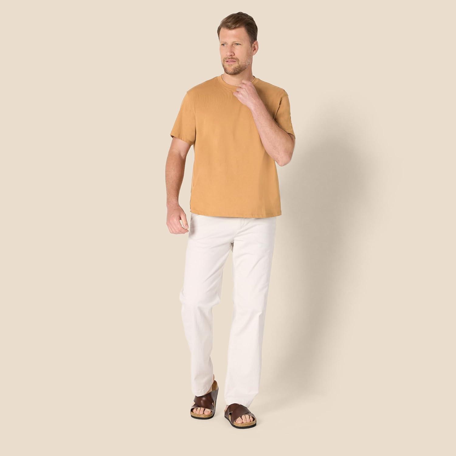 imageAmazon Essentials Mens Relaxed Fit TShirtDark Tan