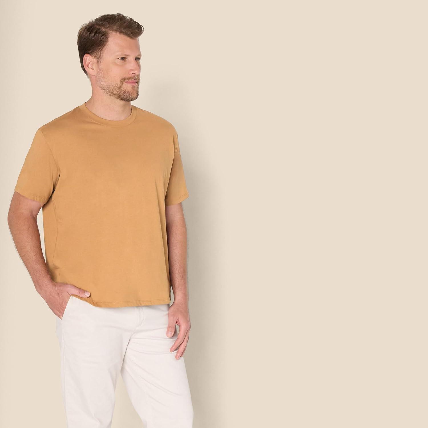 imageAmazon Essentials Mens Relaxed Fit TShirtDark Tan