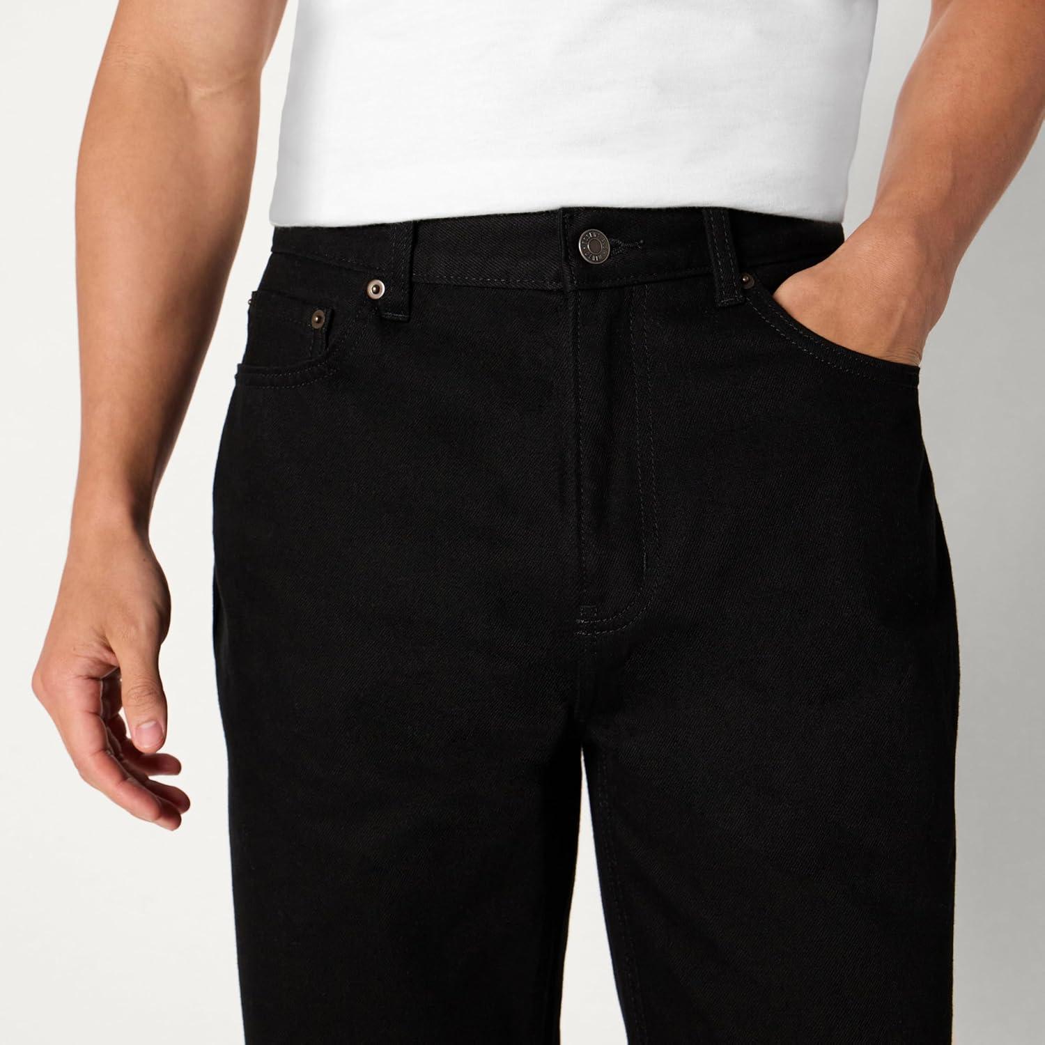 imageAmazon Essentials Mens RelaxedFit JeanBlack