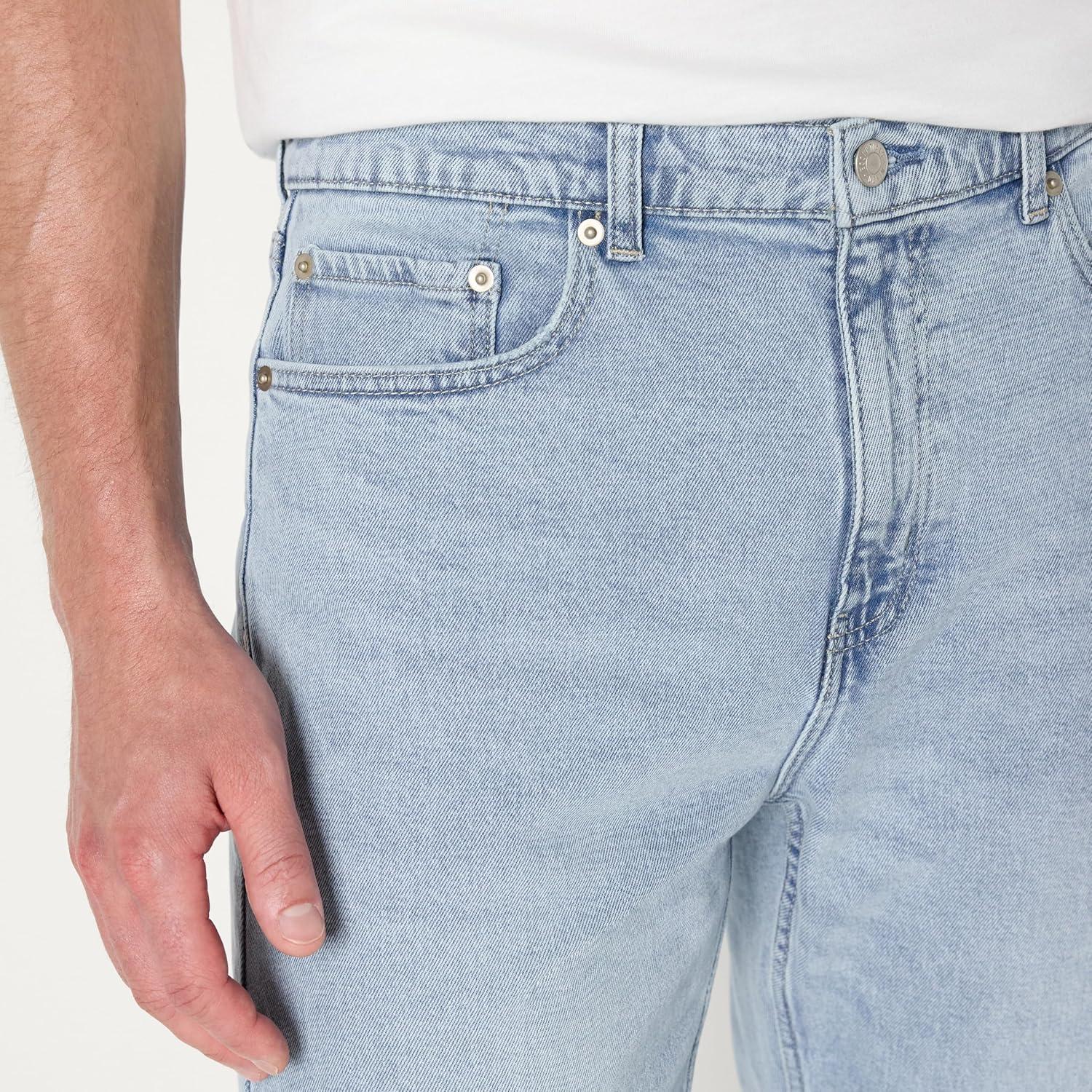 imageAmazon Essentials Mens RelaxedFit JeanIced Light Wash