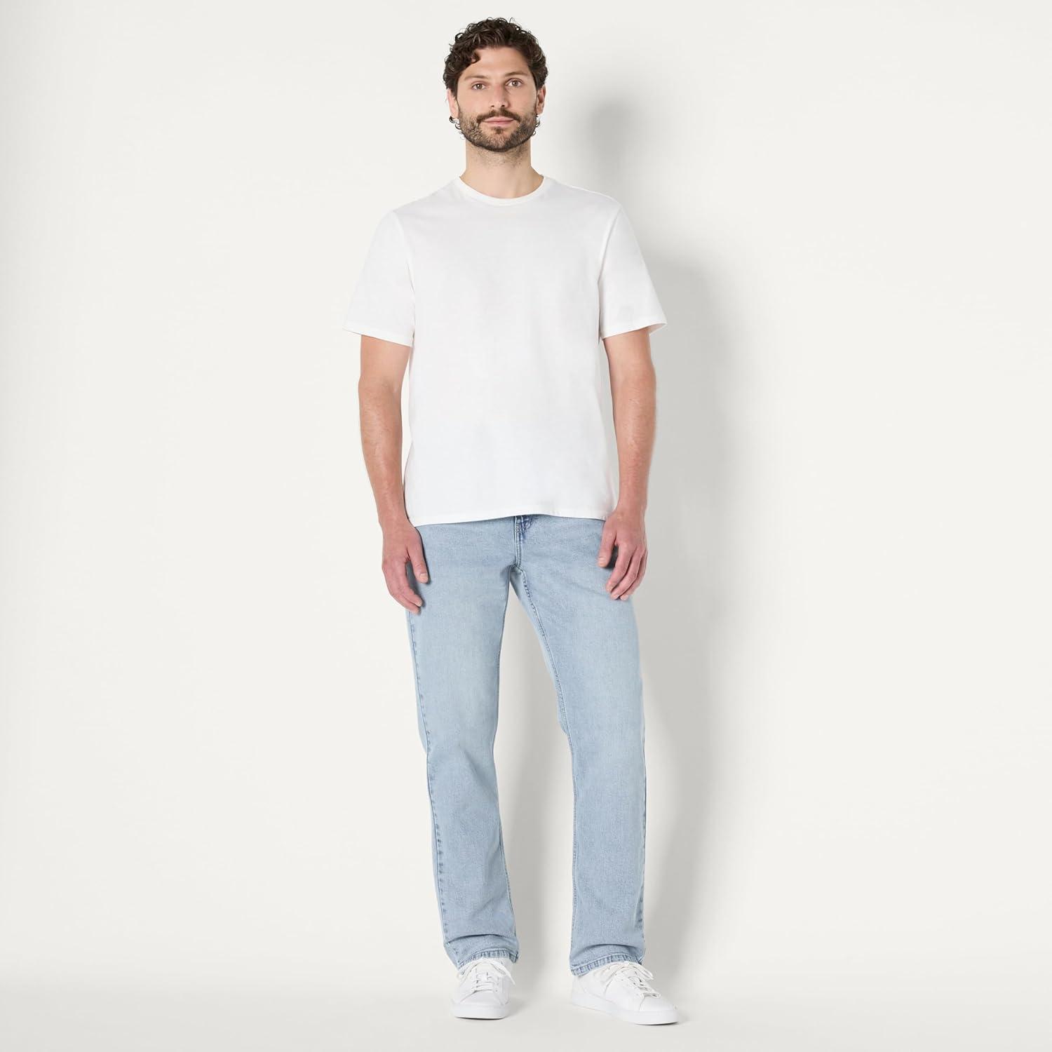 imageAmazon Essentials Mens RelaxedFit JeanIced Light Wash