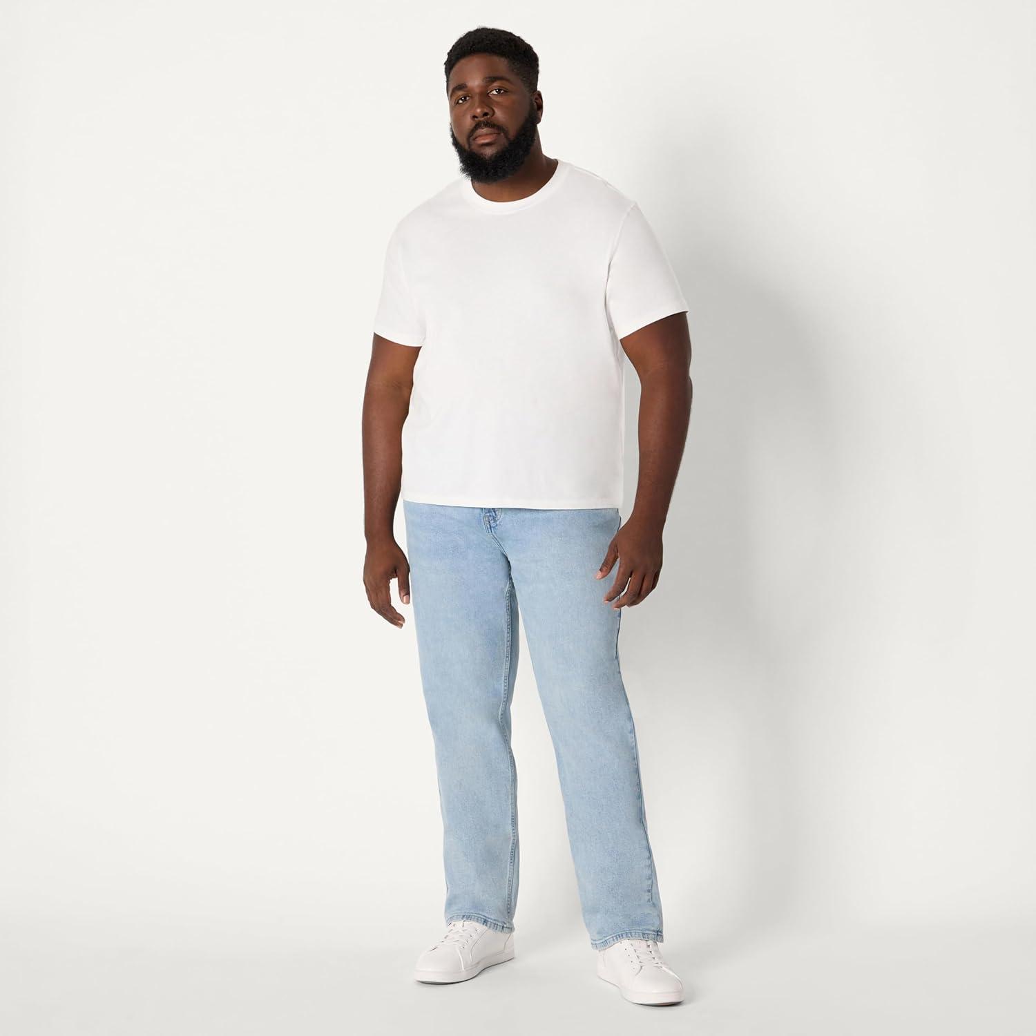 imageAmazon Essentials Mens RelaxedFit JeanIced Light Wash