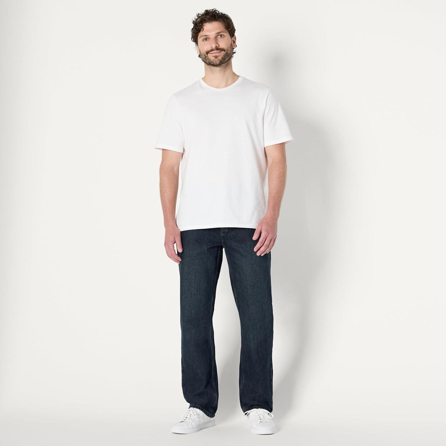 imageAmazon Essentials Mens RelaxedFit JeanTinted Dark Wash