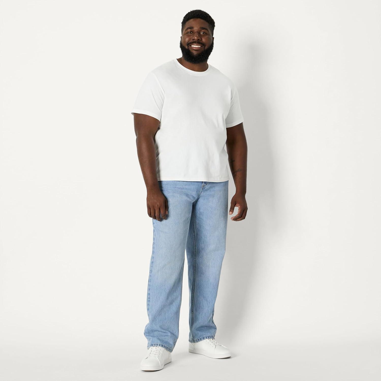 imageAmazon Essentials Mens RelaxedFit JeanVintage Blue