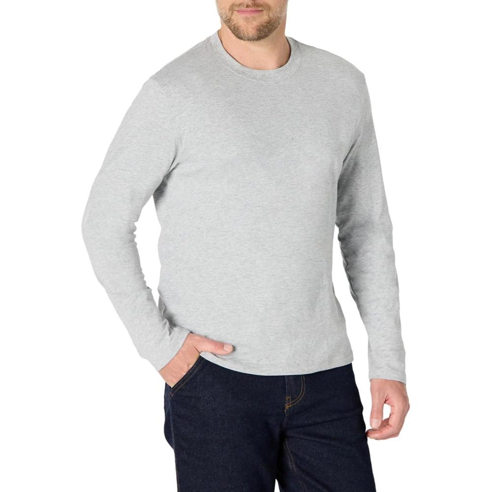 imageAmazon Essentials Mens Relaxed Fit Long Sleeve TShirtMedium Grey Heather