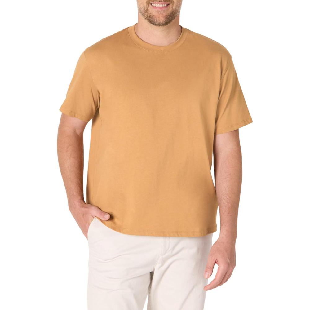 imageAmazon Essentials Mens Relaxed Fit TShirtDark Tan