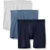 imageAmazon Essentials Mens Microfiber Boxer Shorts Underwear Pack of 3Navy BlueBlueLight Grey