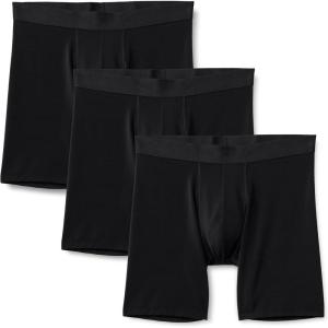 imageAmazon Essentials Mens Microfiber Boxer Shorts Underwear Pack of 3Black