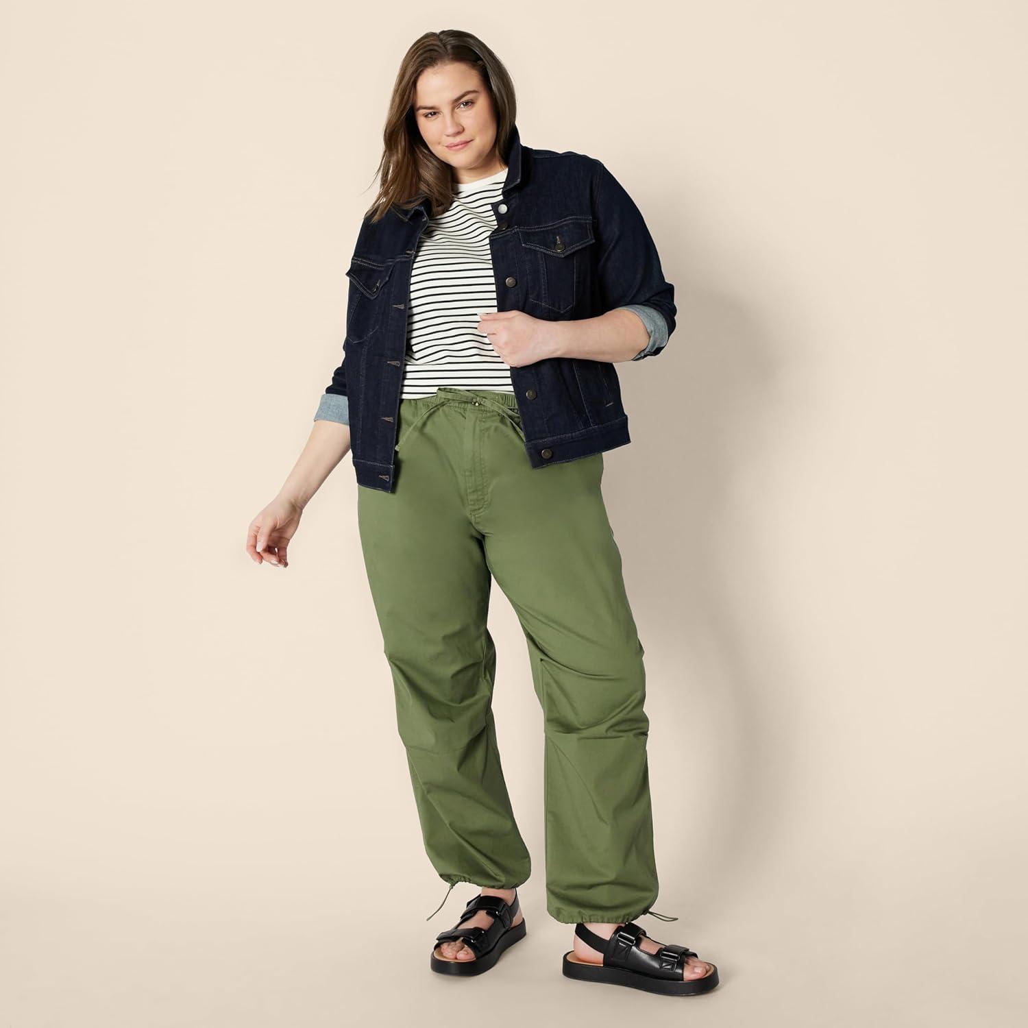 imageAmazon Essentials Womens Regular Fit 100 Cotton Crewneck Short Sleeve TShirtEggshell White Black French Stripe