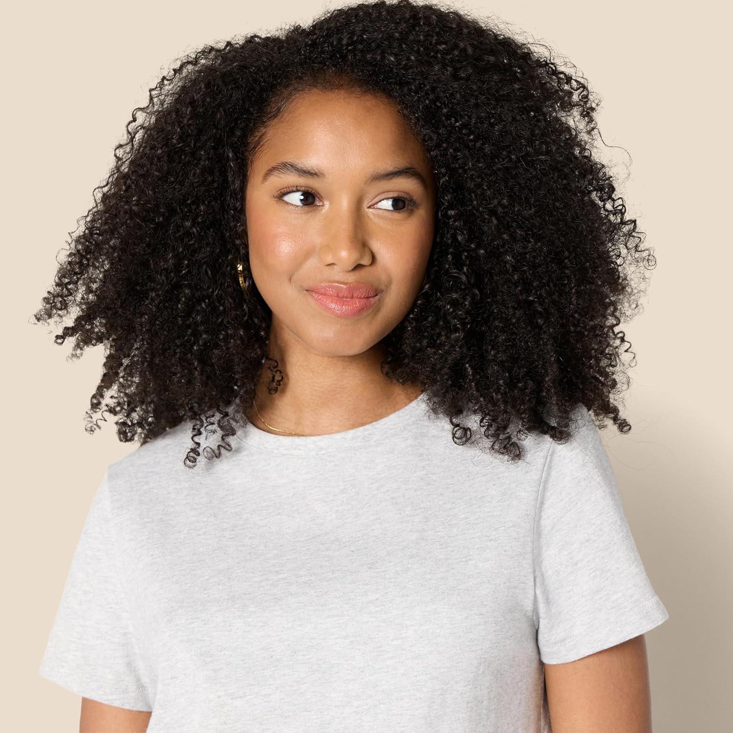 imageAmazon Essentials Womens Regular Fit 100 Cotton Crewneck Short Sleeve TShirtLight Grey Heather