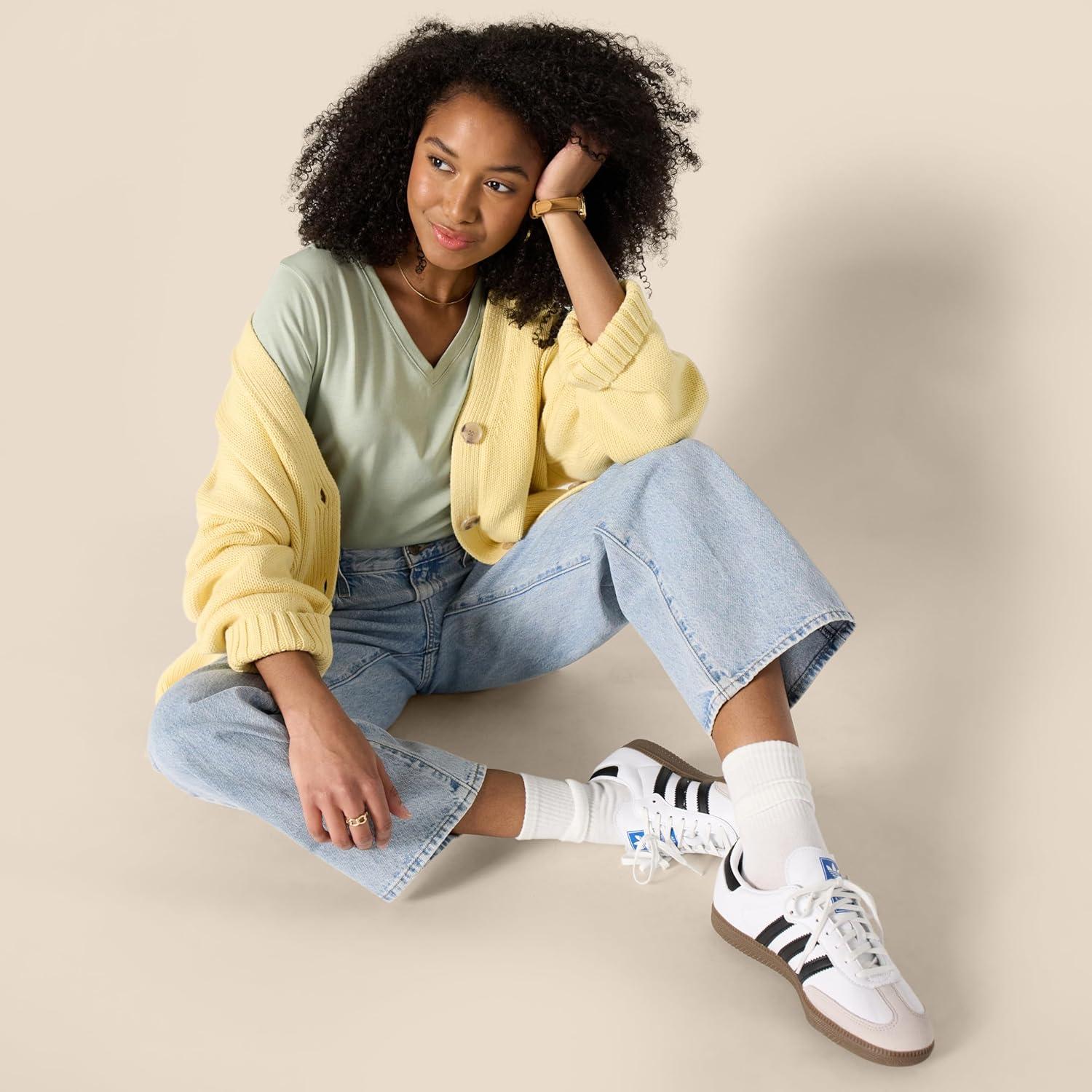 imageAmazon Essentials Womens Regular Fit 100 Cotton VNeck Short Sleeve TShirtSage Green