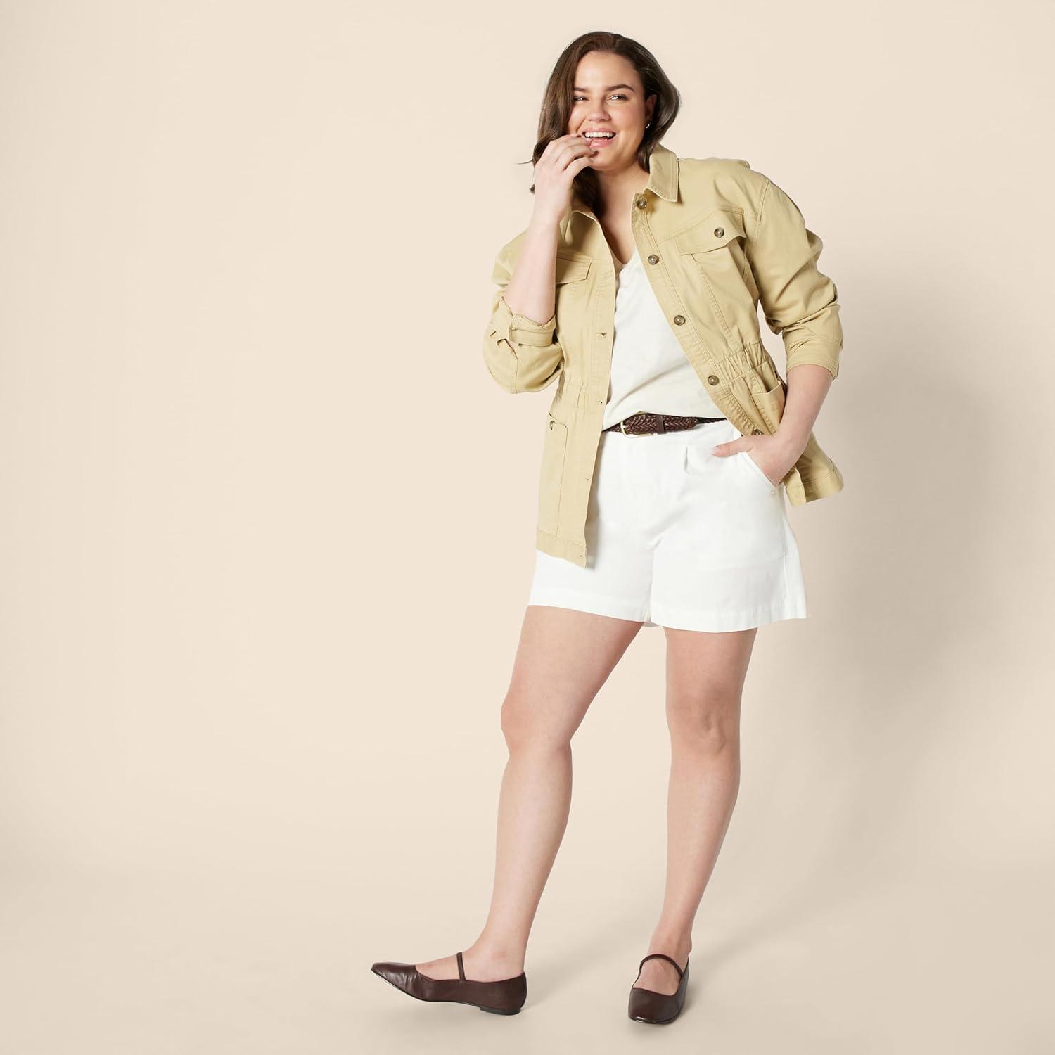 imageAmazon Essentials Womens Regular Fit 100 Cotton VNeck Short Sleeve TShirtSand Heather