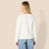 imageAmazon Essentials Womens 100 Cotton Heavyweight LongSleeve Boatneck TopEggshell White