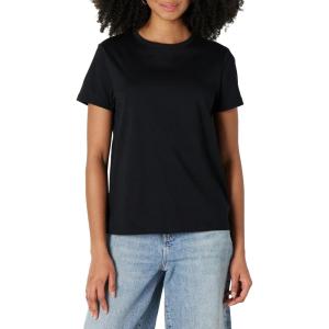 imageAmazon Essentials Womens Regular Fit 100 Cotton Crewneck Short Sleeve TShirtBlack