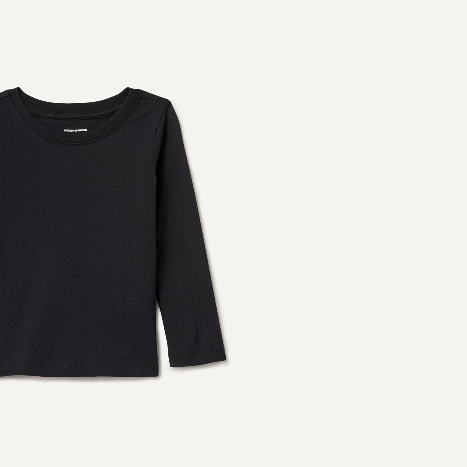 imageAmazon Essentials Girls and Toddlers LongSleeve TShirtsBlack