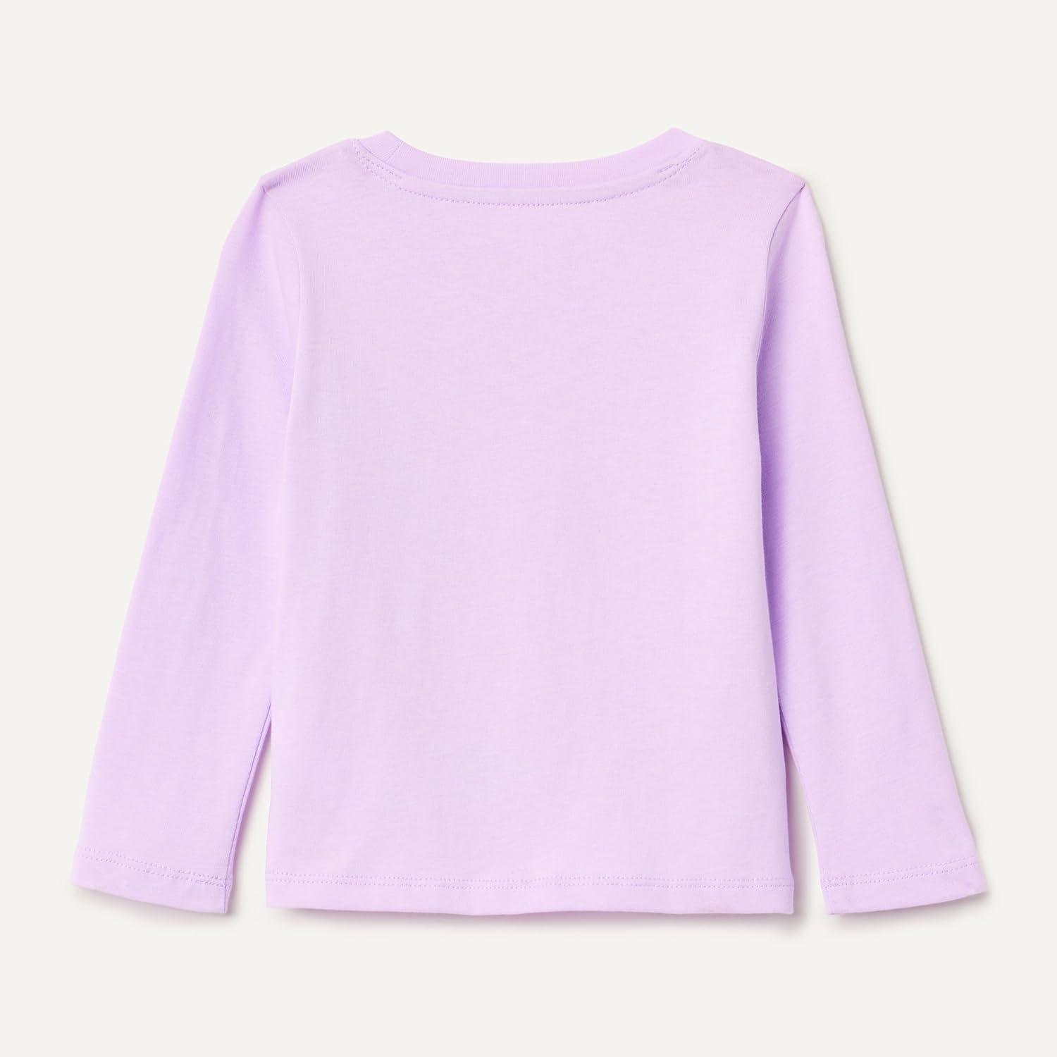 imageAmazon Essentials Girls and Toddlers LongSleeve TShirtsLilac Cat