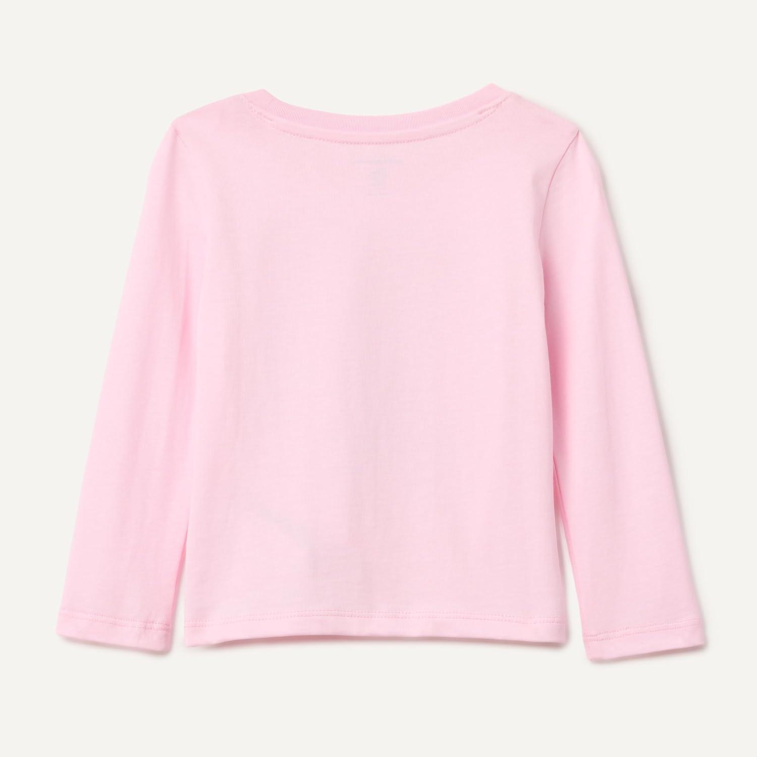 imageAmazon Essentials Girls and Toddlers LongSleeve TShirtsPastel Pink Howdy