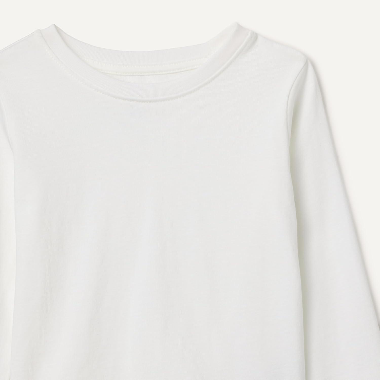 imageAmazon Essentials Girls and Toddlers LongSleeve TShirtsWhite