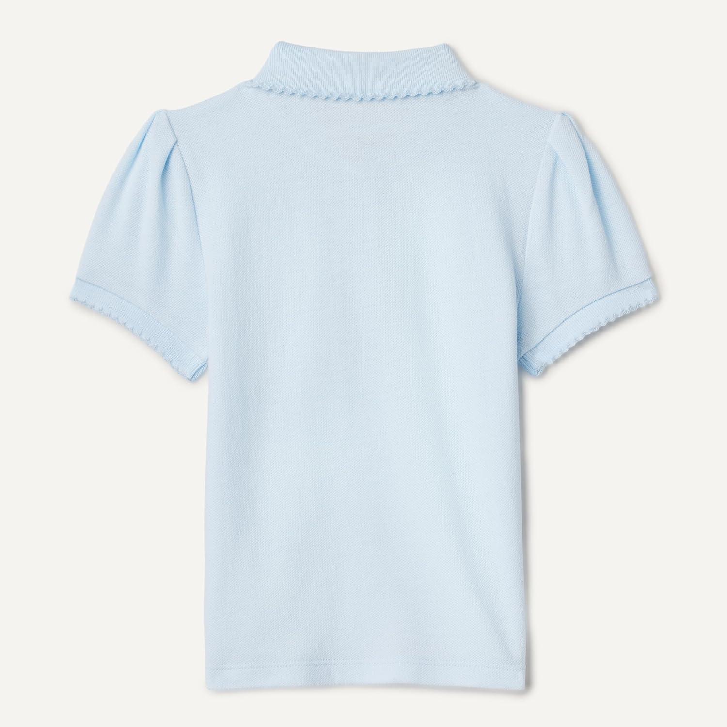imageAmazon Essentials Girls and Toddlers Uniform Pique Polo ShirtLight Blue