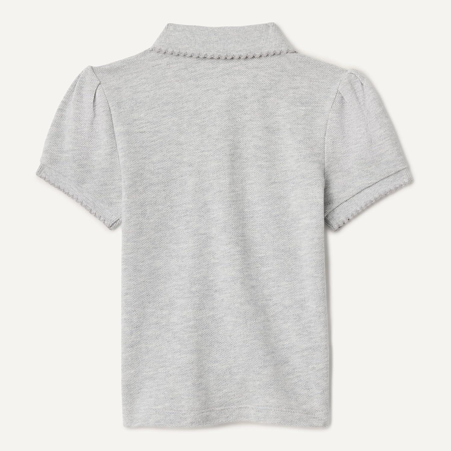 imageAmazon Essentials Girls and Toddlers Uniform Pique Polo ShirtLight Grey Heather