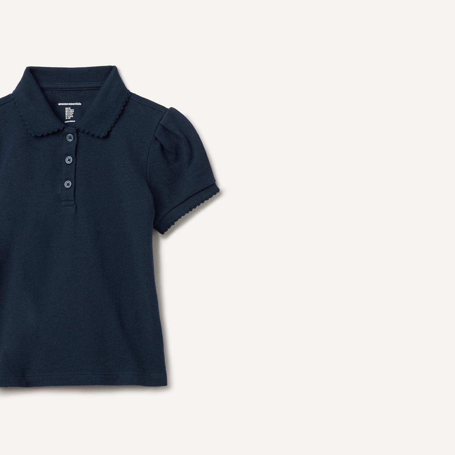 imageAmazon Essentials Girls and Toddlers Uniform Pique Polo ShirtNavy