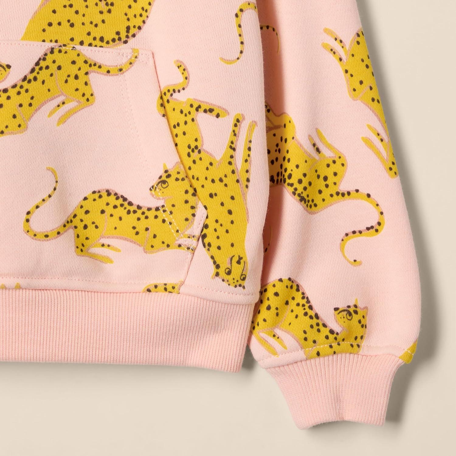 imageAmazon Essentials unisexchild Oversized HoodiePeach Yellow Leopard