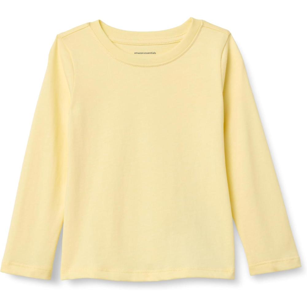 imageAmazon Essentials Girls and Toddlers LongSleeve TShirtsPastel Yellow