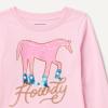 imageAmazon Essentials Girls and Toddlers LongSleeve TShirtsPastel Pink Howdy