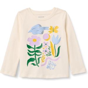 imageAmazon Essentials Girls and Toddlers LongSleeve TShirtsIvory Grow Wild