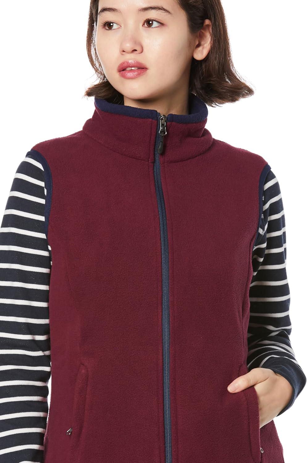 imageAmazon Essentials Womens ClassicFit Sleeveless Polar Soft Fleece Vest Available in Plus SizeBurgundyNavy