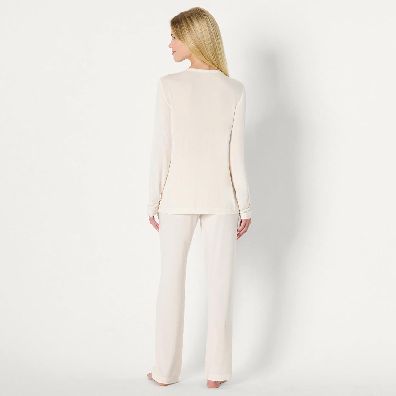 imageAmazon Essentials x Sofia Grainge Womens Long Sleeve Henley Pajama SetIvory