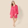 imageAmazon Essentials Womens RelaxedFit Satin Sleep RobeHot Pink