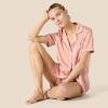 imageAmazon Essentials Womens Satin Short Sleeve ButtonDown Top and Short Sleepwear SetDusty Rose