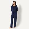 imageAmazon Essentials x Sofia Grainge Womens Long Sleeve Henley Pajama SetNavy