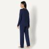 imageAmazon Essentials x Sofia Grainge Womens Long Sleeve Henley Pajama SetNavy