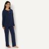 imageAmazon Essentials x Sofia Grainge Womens Long Sleeve Henley Pajama SetNavy