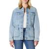 imageAmazon Essentials Womens RegularFit Low Stretch Denim Cinched Waist Barn JacketIced Light Wash