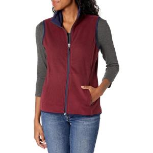 imageAmazon Essentials Womens ClassicFit Sleeveless Polar Soft Fleece Vest Available in Plus SizeBurgundyNavy