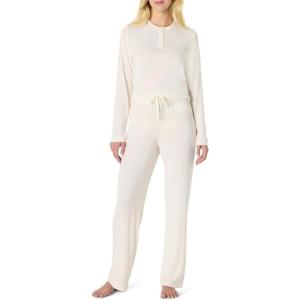 imageAmazon Essentials x Sofia Grainge Womens Long Sleeve Henley Pajama SetIvory