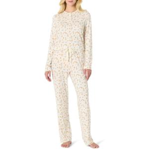 imageAmazon Essentials x Sofia Grainge Womens Long Sleeve Henley Pajama SetIvory Squirrel Picnic