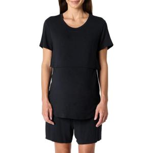 imageAmazon Essentials Womens Soft Modal Nursing Maternity Sleepwear Pajama SetBlack