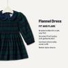 imageAmazon Essentials x Sofia Grainge Toddlers and Baby Girls Long Sleeve Flannel DressDark Emerald Green Deep Blue Plaid