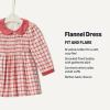 imageAmazon Essentials x Sofia Grainge Toddlers and Baby Girls Long Sleeve Flannel DressIvory Raspberry Red Windowpane