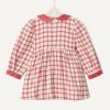 imageAmazon Essentials x Sofia Grainge Toddlers and Baby Girls Long Sleeve Flannel DressIvory Raspberry Red Windowpane