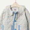 imageAmazon Essentials x Sofia Grainge Toddlers and Baby Girls Midweight Field Jacket with RuffleIvory Blue Outlined Blooms