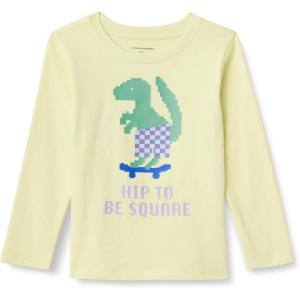 imageAmazon Essentials Boys LongSleeve TShirtsPastel Green Pixel Dino