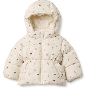 imageAmazon Essentials x Sofia Grainge Girls Water Resistant Hooded Puffer JacketIvory Cherries