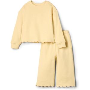 imageAmazon Essentials x Sofia Grainge Toddlers and Baby Girls French Terry Pant and Top SetButter Yellow