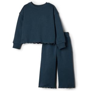 imageAmazon Essentials x Sofia Grainge Toddlers and Baby Girls French Terry Pant and Top SetDark Navy