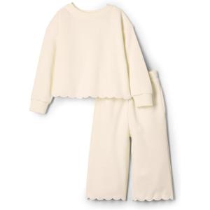 imageAmazon Essentials x Sofia Grainge Toddlers and Baby Girls French Terry Pant and Top SetIvory